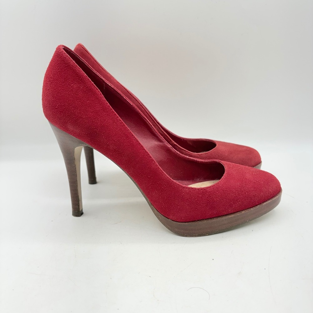 Steve Madden Risque Red Suede Platform Pumps Stiletto‎ Heels Womens 7.5M